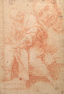 Roman Artist, 17th century, Seated Male Figure, red chalk